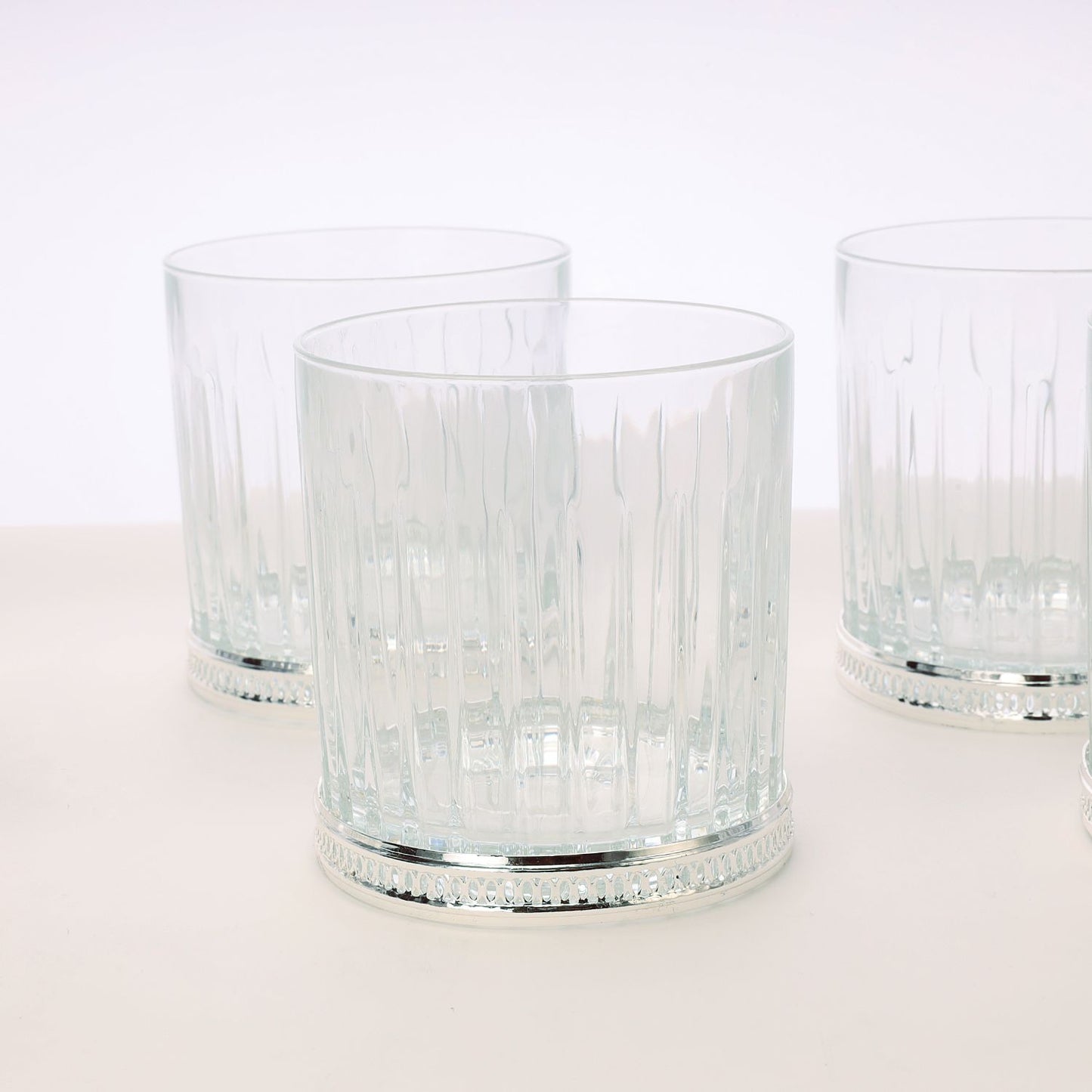 Round Whisky Glass With Silver Detail