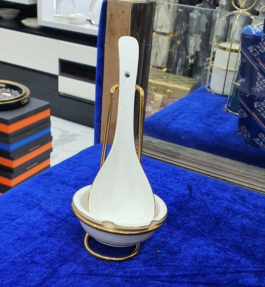 Silk Gold Ladle With Stand