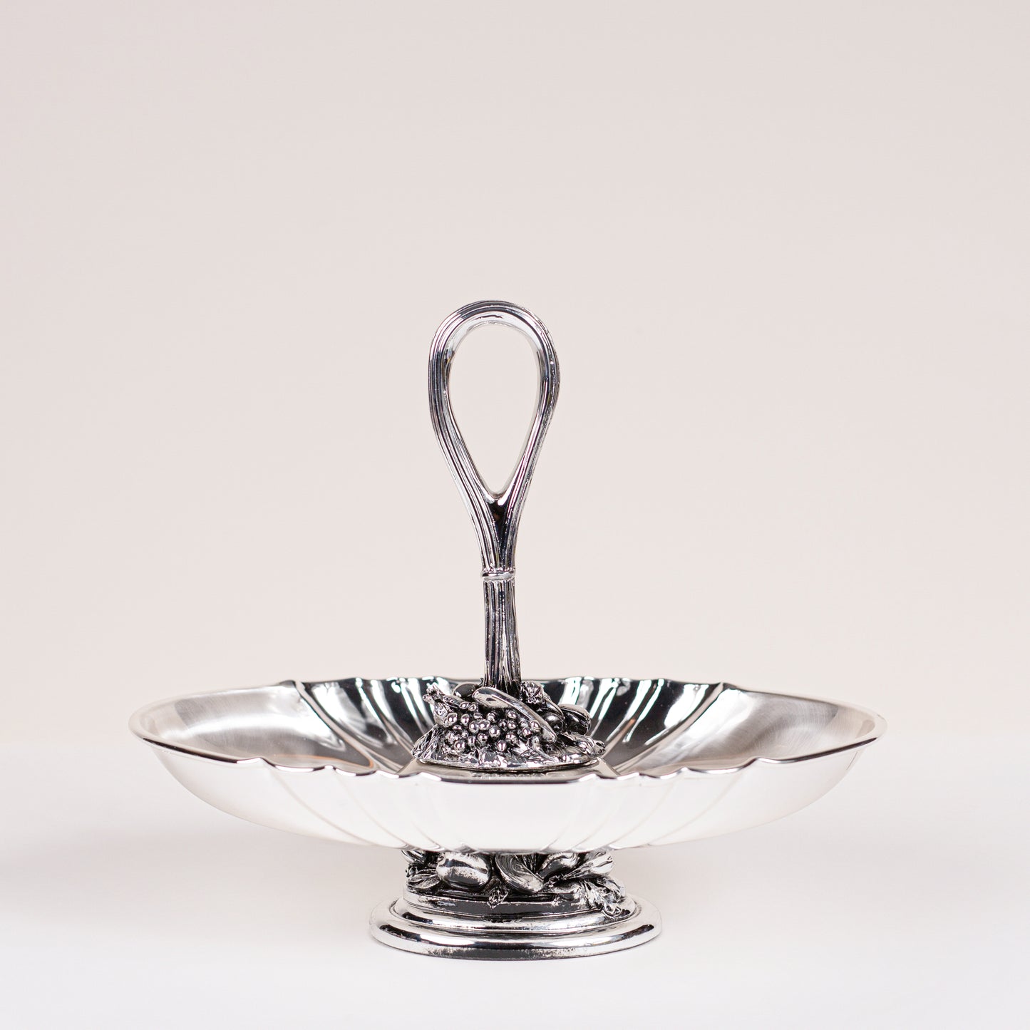 Silver Plated Centre Piece With Ring Handle