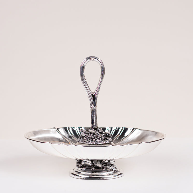 Silver Plated Centre Piece With Ring Handle