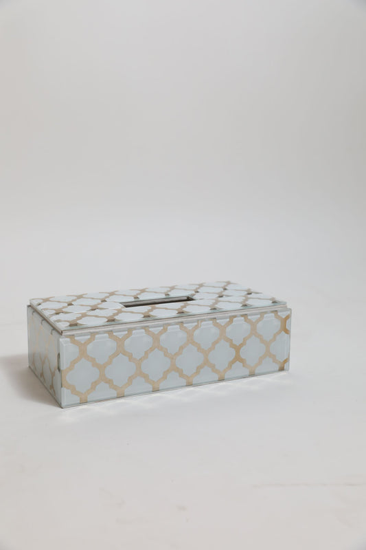 Damask White Tissue Box